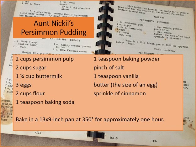Aunt Nickii's Persimmon Pudding