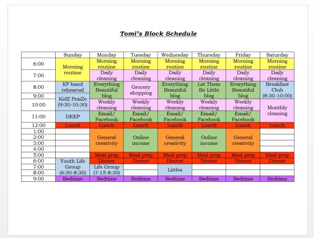Block schedule